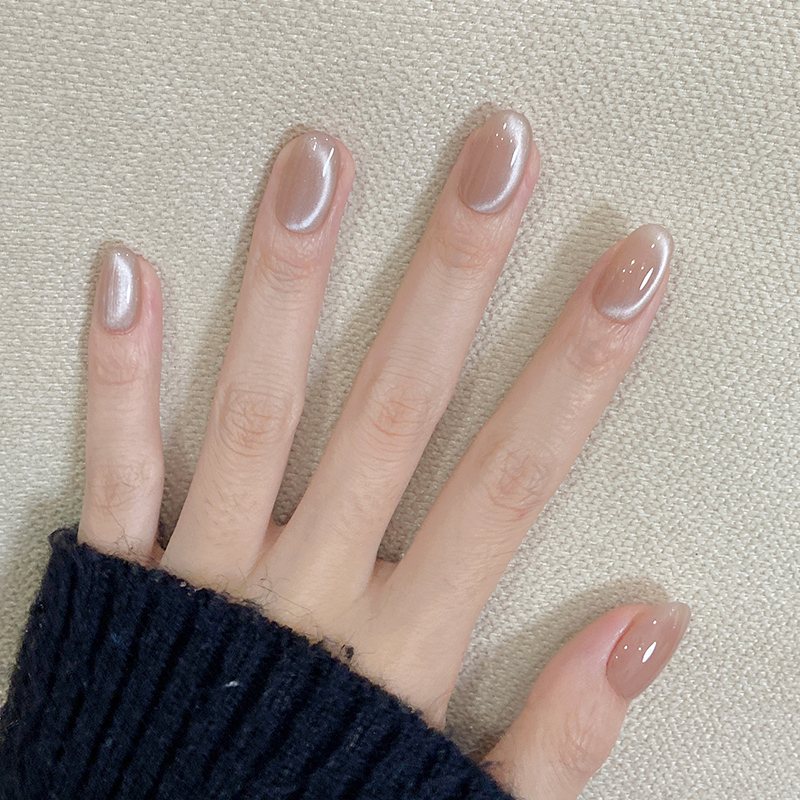 纯手工裸色侧吸猫眼可拆卸穿戴甲