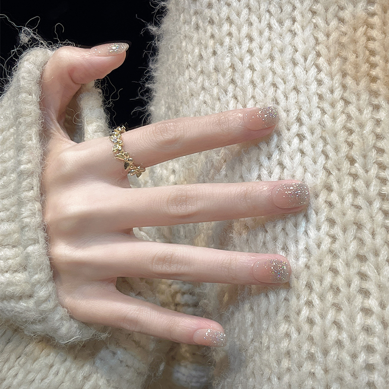 2025新款高级感轻奢短款爆闪美甲