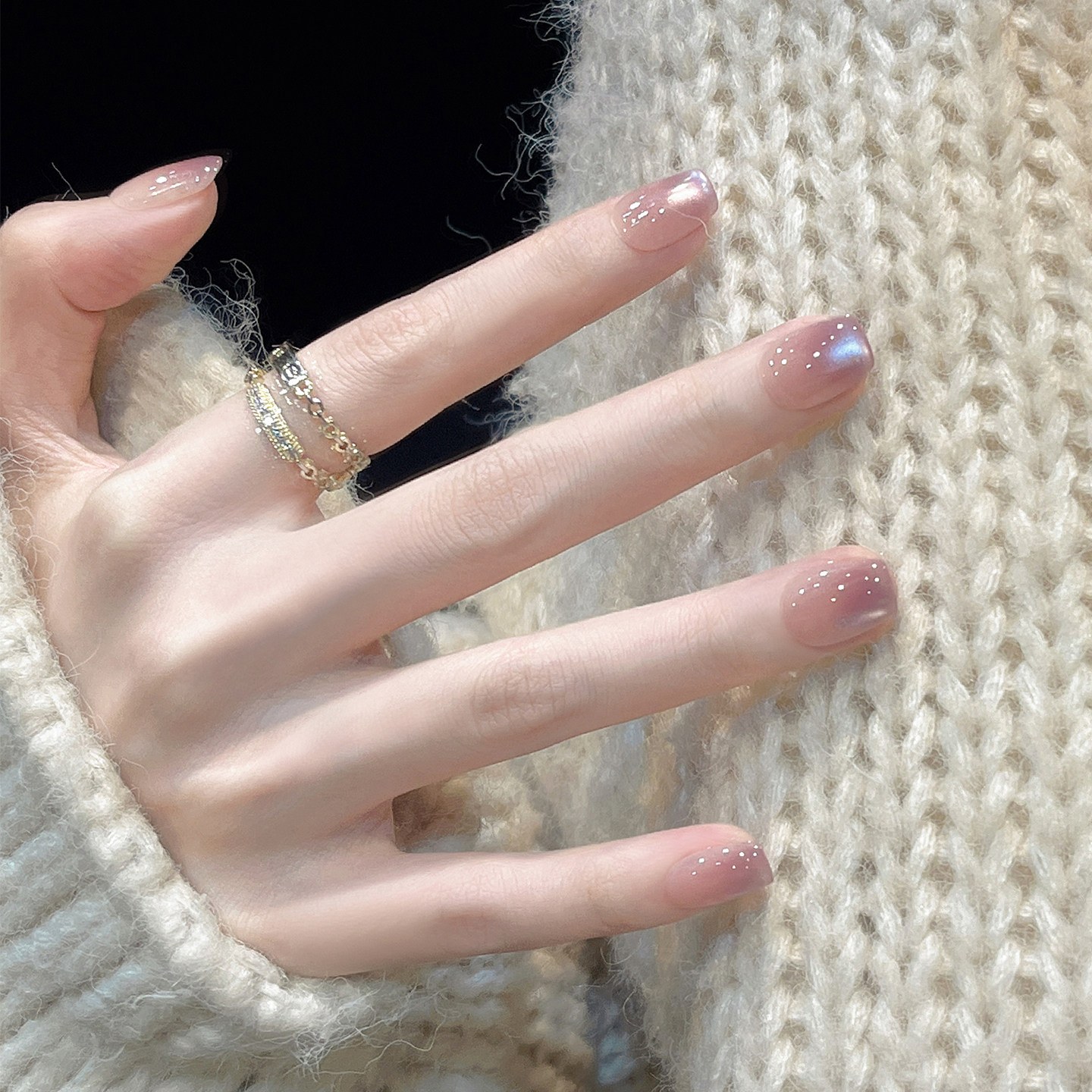 手工款穿戴甲短款2026新款高级感淡紫色渐变猫眼指甲贴片悦动旋律,彩妆/香水/美妆工具,穿戴甲/甲片,淘宝优惠券,粉丝福利购,淘宝优惠卷