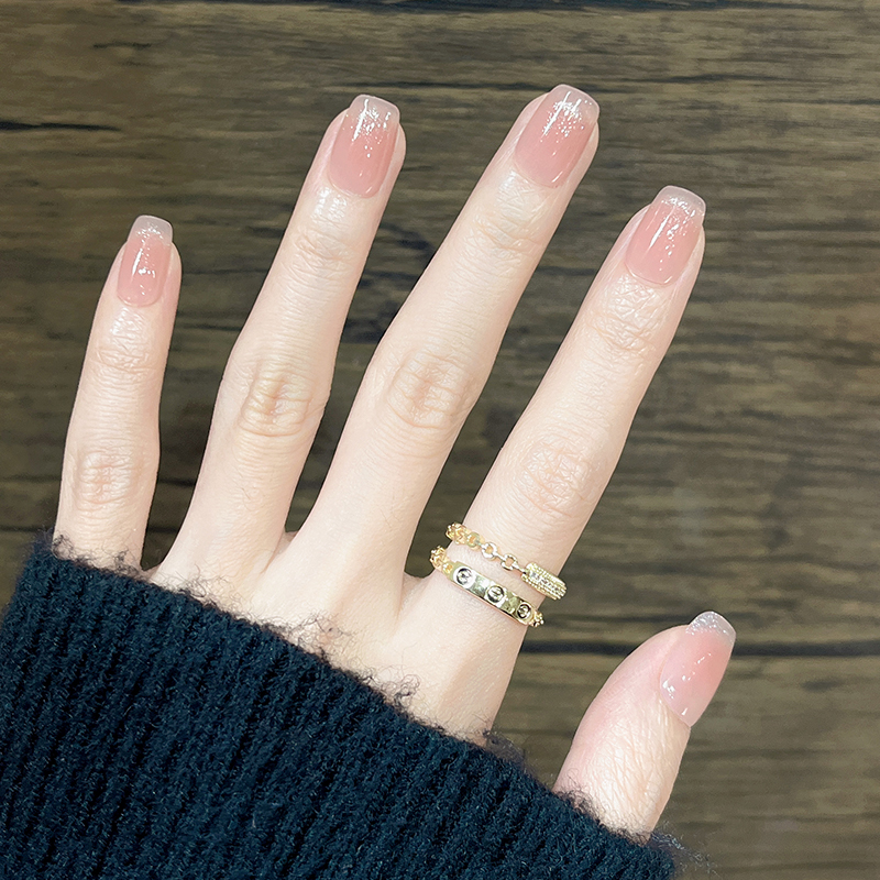 简约百搭水润腮红猫眼穿戴甲成品