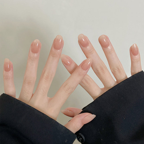 嬛嬛同款冰透自然纯色裸色穿戴甲