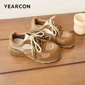 复古舒适软底单鞋 意尔康女鞋 真皮休闲鞋 女厚底德训鞋 2026新款 春季