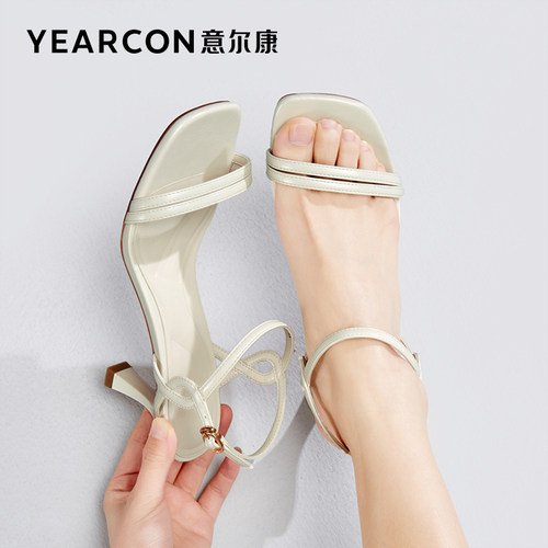 意尔康凉鞋女时装高跟鞋夏季细跟