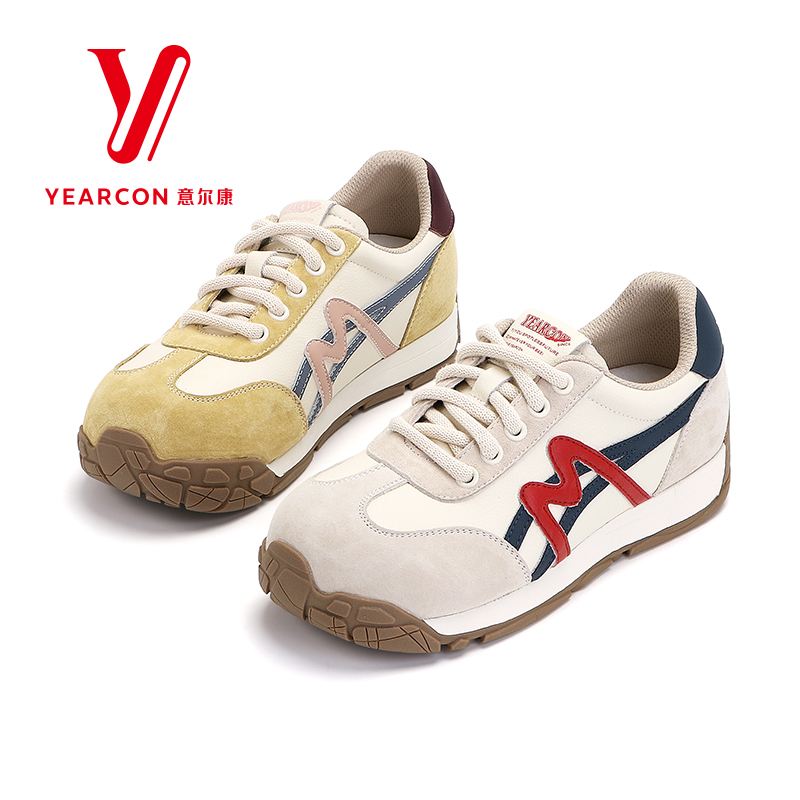意尔康女鞋2025新款秋季德训鞋女复古休闲鞋子舒适软底百搭运动鞋
