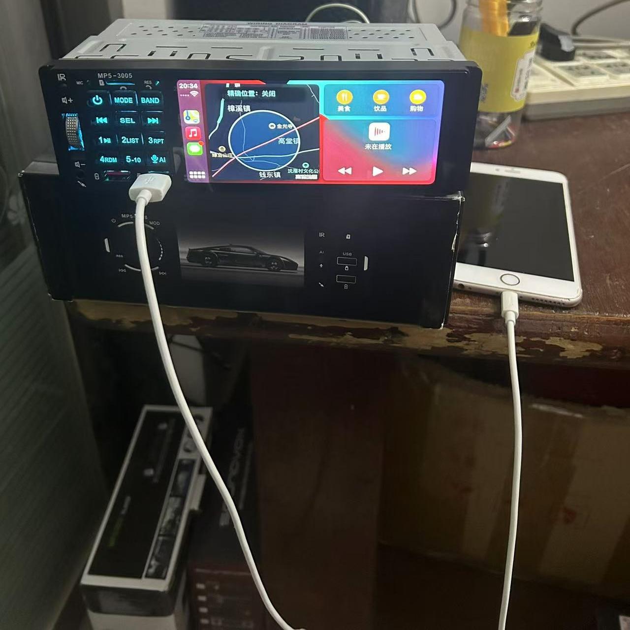 12v大众捷达志俊桑塔纳通用蓝牙mp5播放器u盘机有线手机carplay