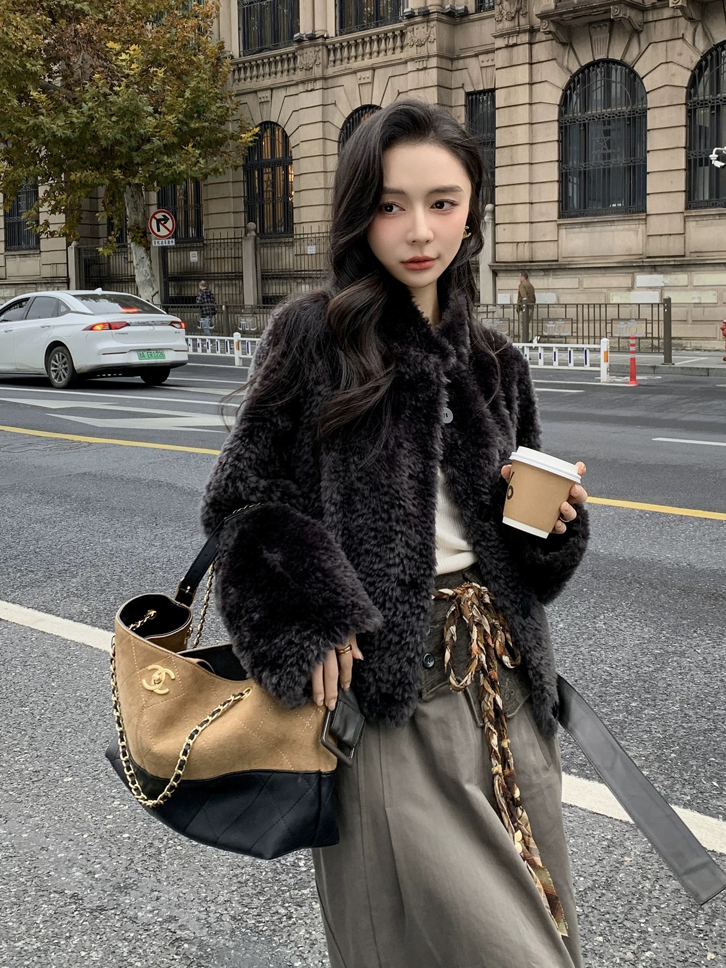 高品质波斯羊卷毛皮毛一体两面穿外套