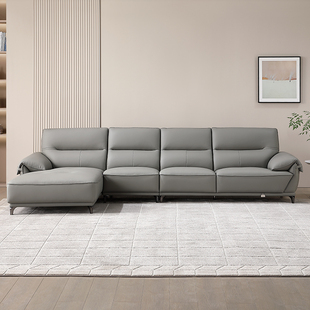 全友家居家具家私正品 皮卡诺 22790 真皮艺直排一字L型转角沙发