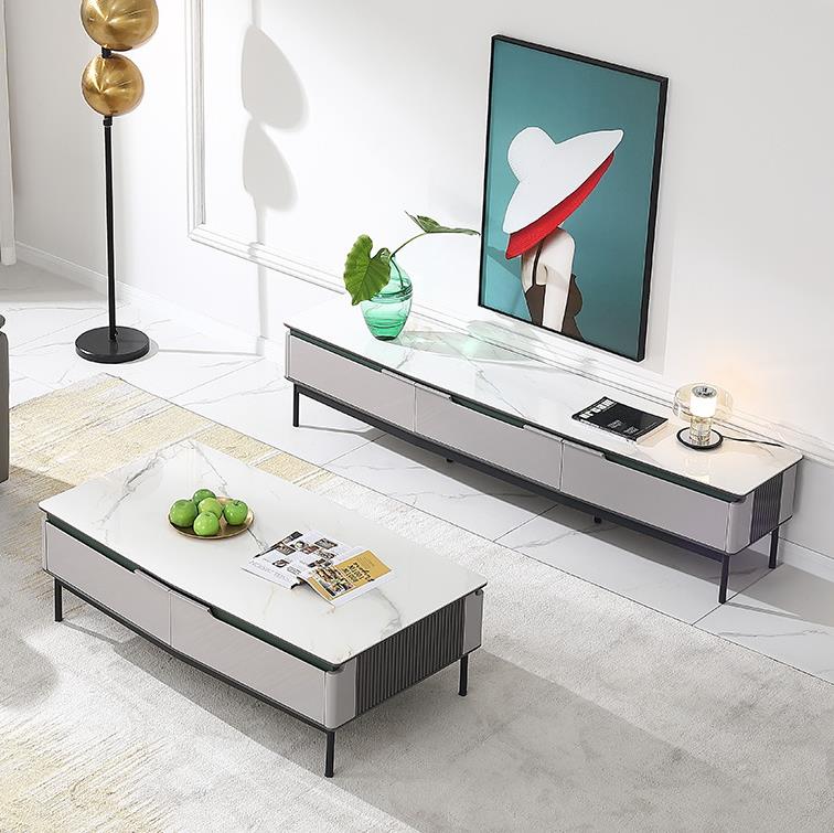 全友家居 FH0011 现代简约 岩板台面 实木抽屉 茶几 电视柜