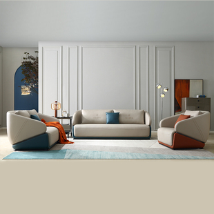 全友家居 家具家私 歌德公馆 轻奢风 806118 真皮皮艺沙发1+2+3