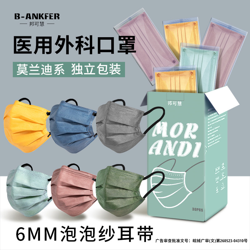 2025新款时尚医用外科口罩一次性医疗独立包装女高颜值男潮款帅气
