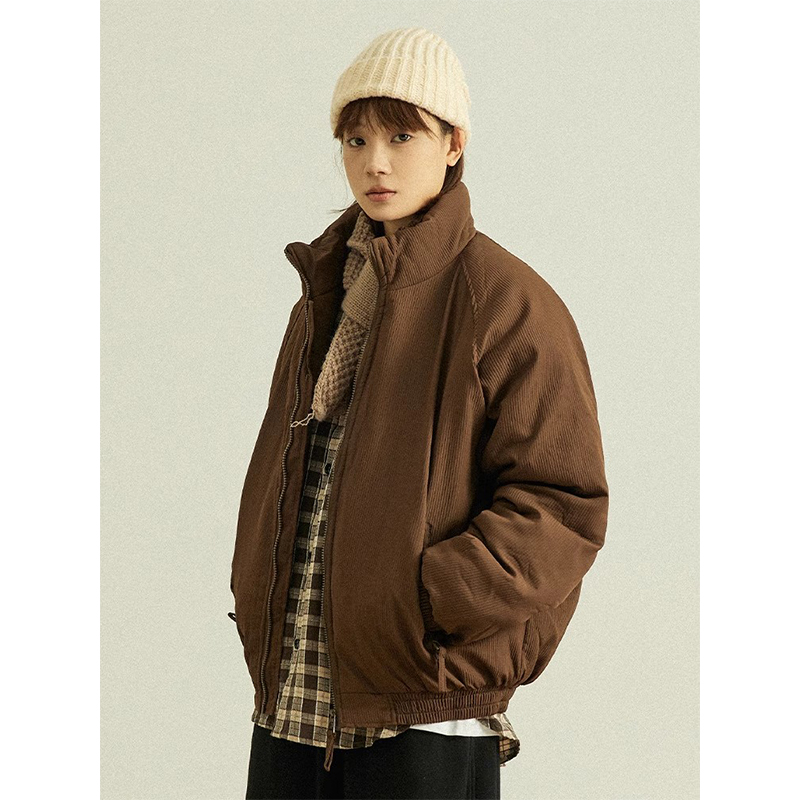 美拉德简约立领休闲棉服男女中性