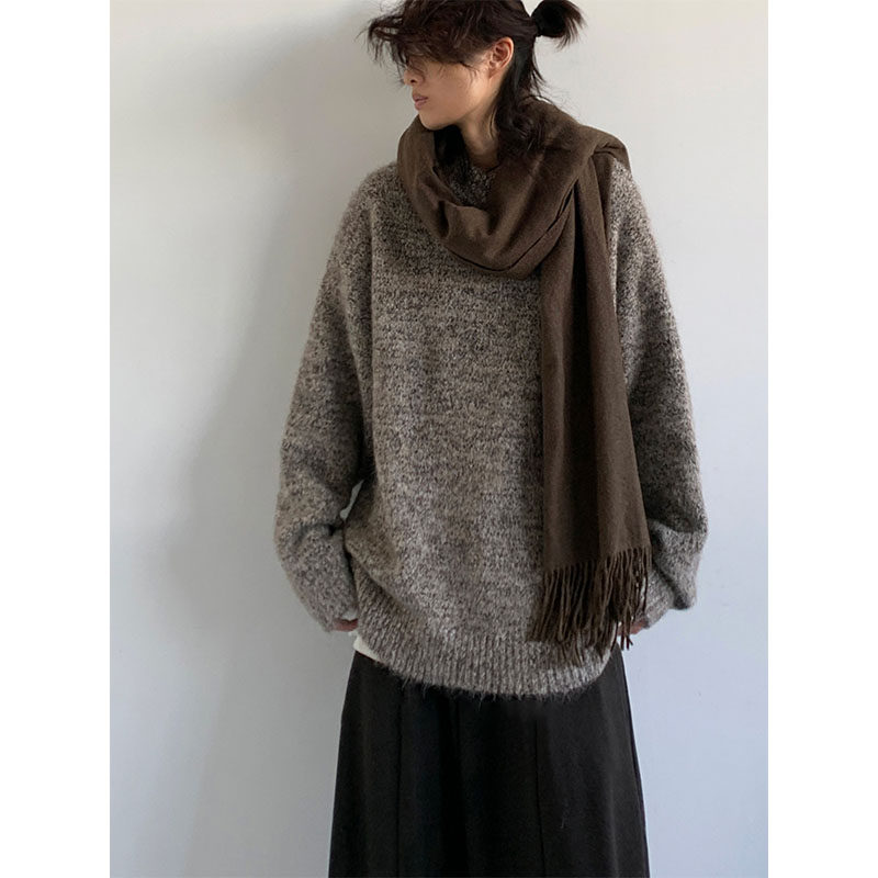 日系复古慵懒风毛衣男女老钱风宽松简约休闲中性套头针织衫上衣潮,女装/女士精品,毛针织衫,淘宝优惠券,粉丝福利购,淘宝优惠卷