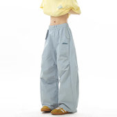 多巴胺弯刀工装 宽松爵士舞运动休闲裤 裤 轻薄速干伞兵裤 女夏季 美式