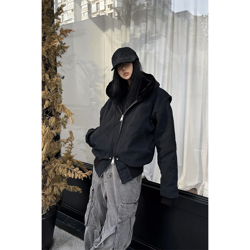 cleanfit重磅连帽夹克棉服男女