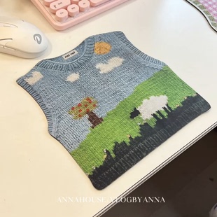 ANNAHOUSE家居馆可爱毛衣印花鼠标垫女生高颜值办公室宿舍电脑桌