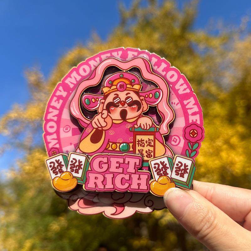 新年冰箱贴立体财神爷春节可爱卡通喜庆入户门装饰贴创意磁性贴饰,家居饰品,冰箱贴,淘宝优惠券,粉丝福利购,淘宝优惠卷