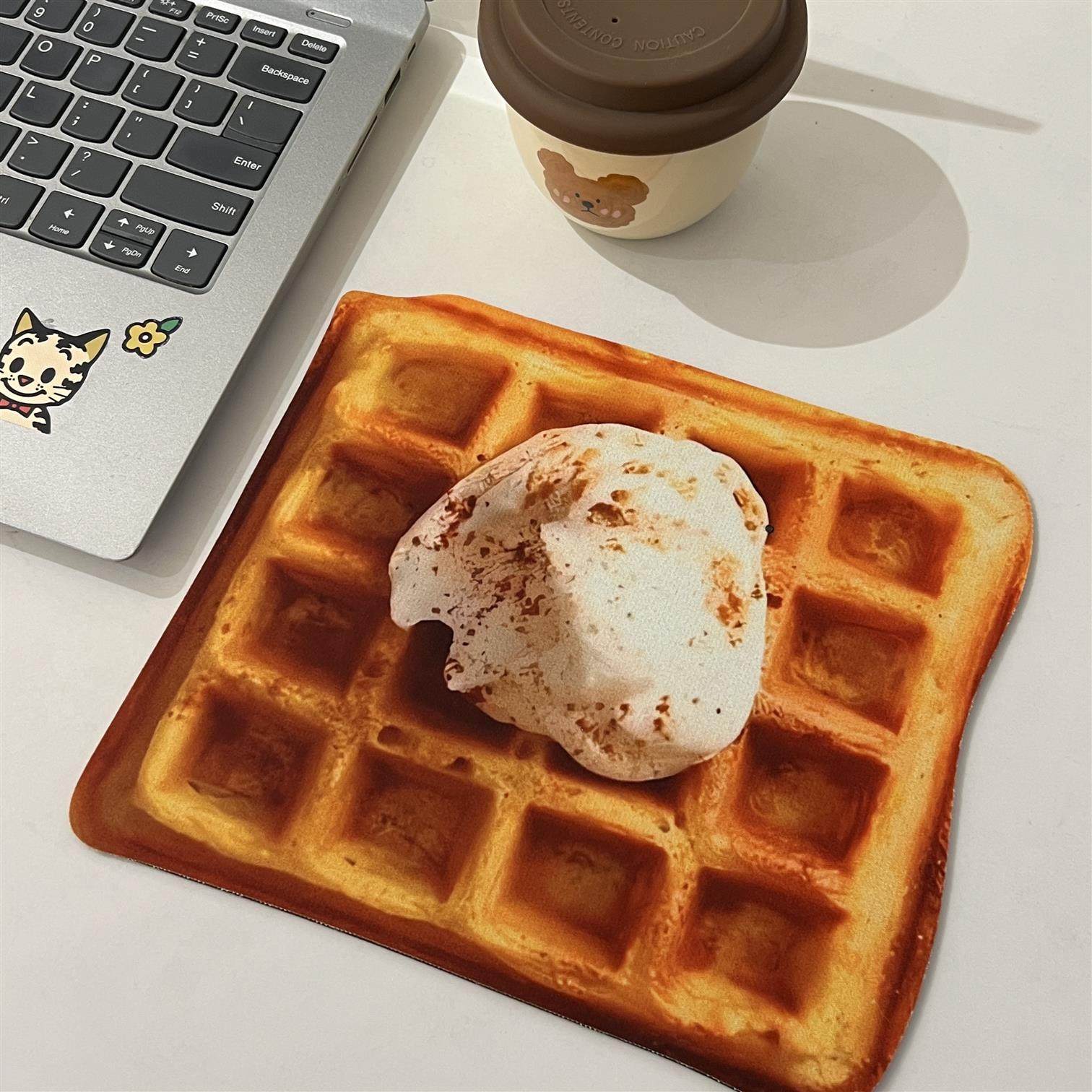 华夫饼鼠标垫创意办公男女电脑桌加厚个性防滑垫桌面趣味鼠标垫