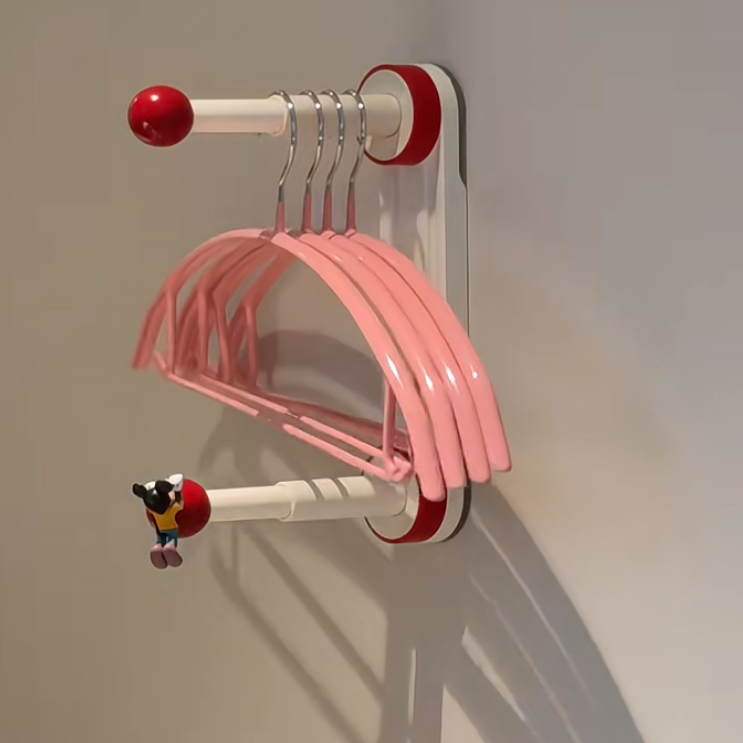 ANNAHOUSE衣架收纳免打孔家用阳台墙上可伸缩晾衣架挂钩壁挂式ZXX