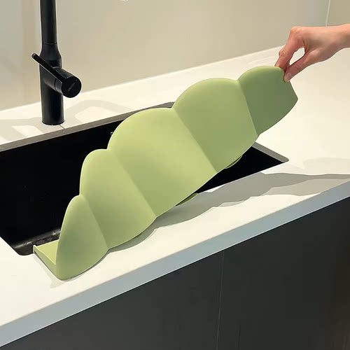厨房硅胶挡水板家用新款水槽防水隔板加高吸盘云朵防溅水挡水条