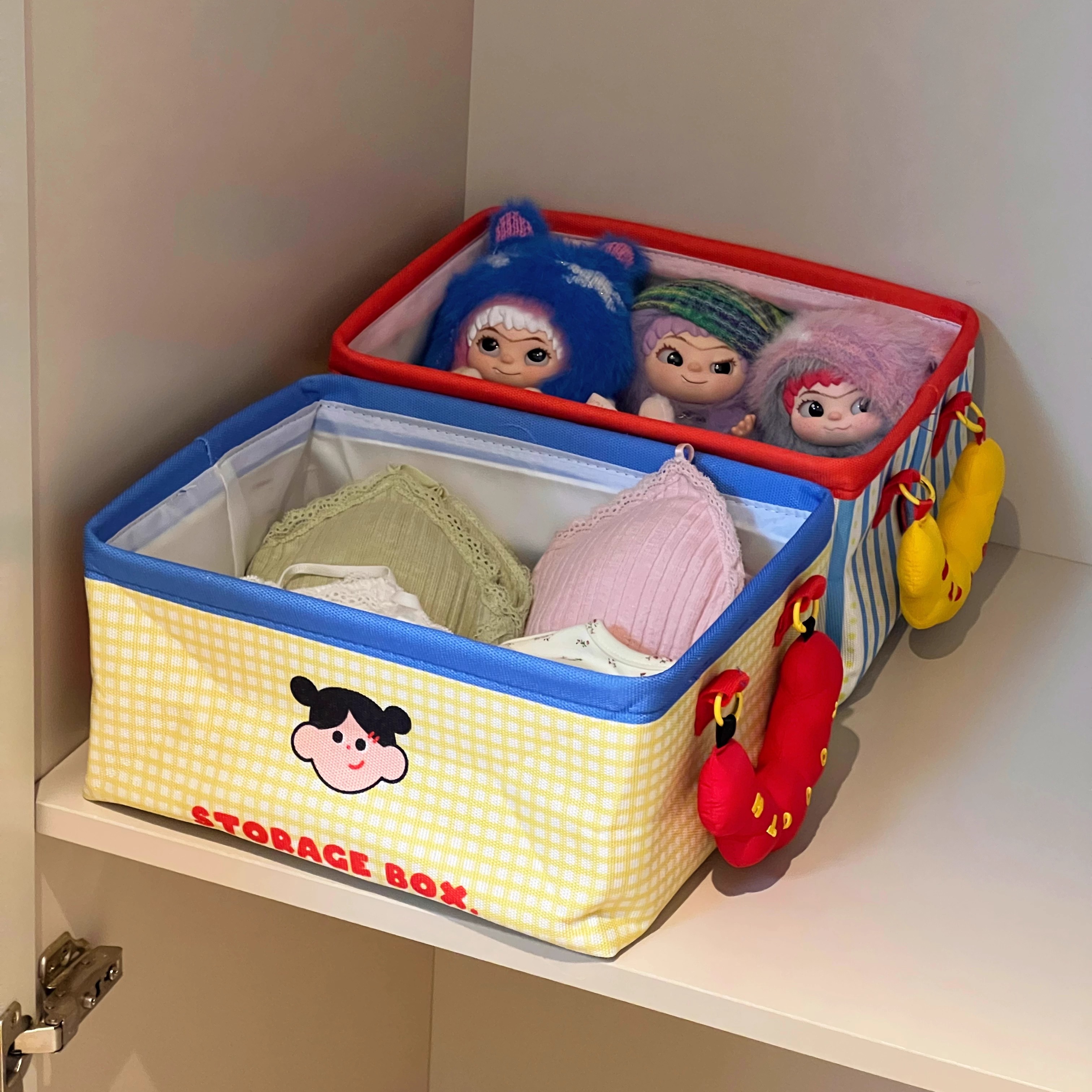 可折叠收纳筐宿舍桌面化妆品零食杂物内衣袜子储物神器布艺置物篮