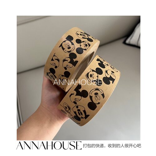 ANNAHOUSE家居馆 牛皮纸胶带高粘免水可书写卡通米奇米老鼠卡通封