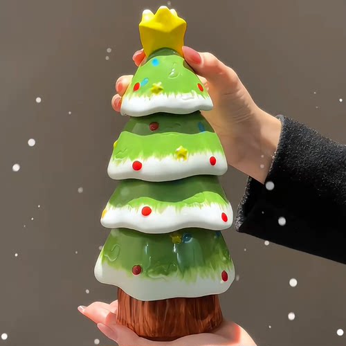 创意圣诞树陶瓷杯子女生高颜值生日礼物马克杯玄关圣诞树摆件