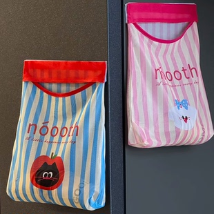 ANNAHOUSE垃圾袋收纳神器壁挂式 厨房柜门大容量袋子储物网兜