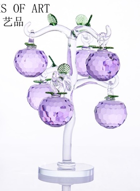 单只-轻奢紫色苹果树6挂苹果树工艺品客厅玄关装饰摆件