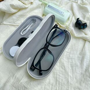 双层眼镜盒美瞳盒收纳盒二合一眼镜盒双层两用隐形眼镜盒双联防压