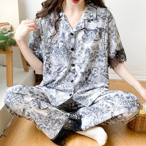 冰丝孕妇睡衣女夏季薄款产后月子服短袖哺乳衣怀孕期可外穿家居服
