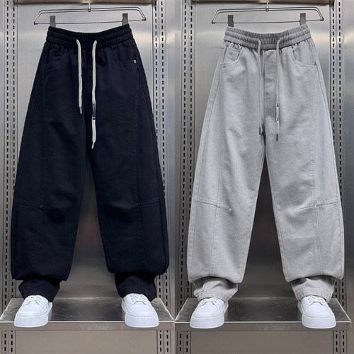 日系潮牌男士大码宽松弯刀裤