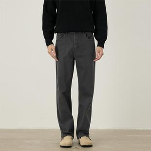 好做工 纯棉休闲男士合体直筒男裤厚款秋冬灰色裤子显瘦休闲长裤