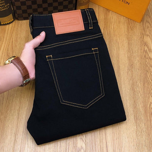 裤子男款牛仔裤春秋新款纯色经典潮流黑色原浆水洗弹力高端男长裤