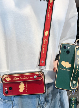 适用苹果11可以背的xr背带14斜跨背包式x手机壳12iphonexs16带挂绳6挂脖15腕带8plus斜背13promax套7潮se2/3