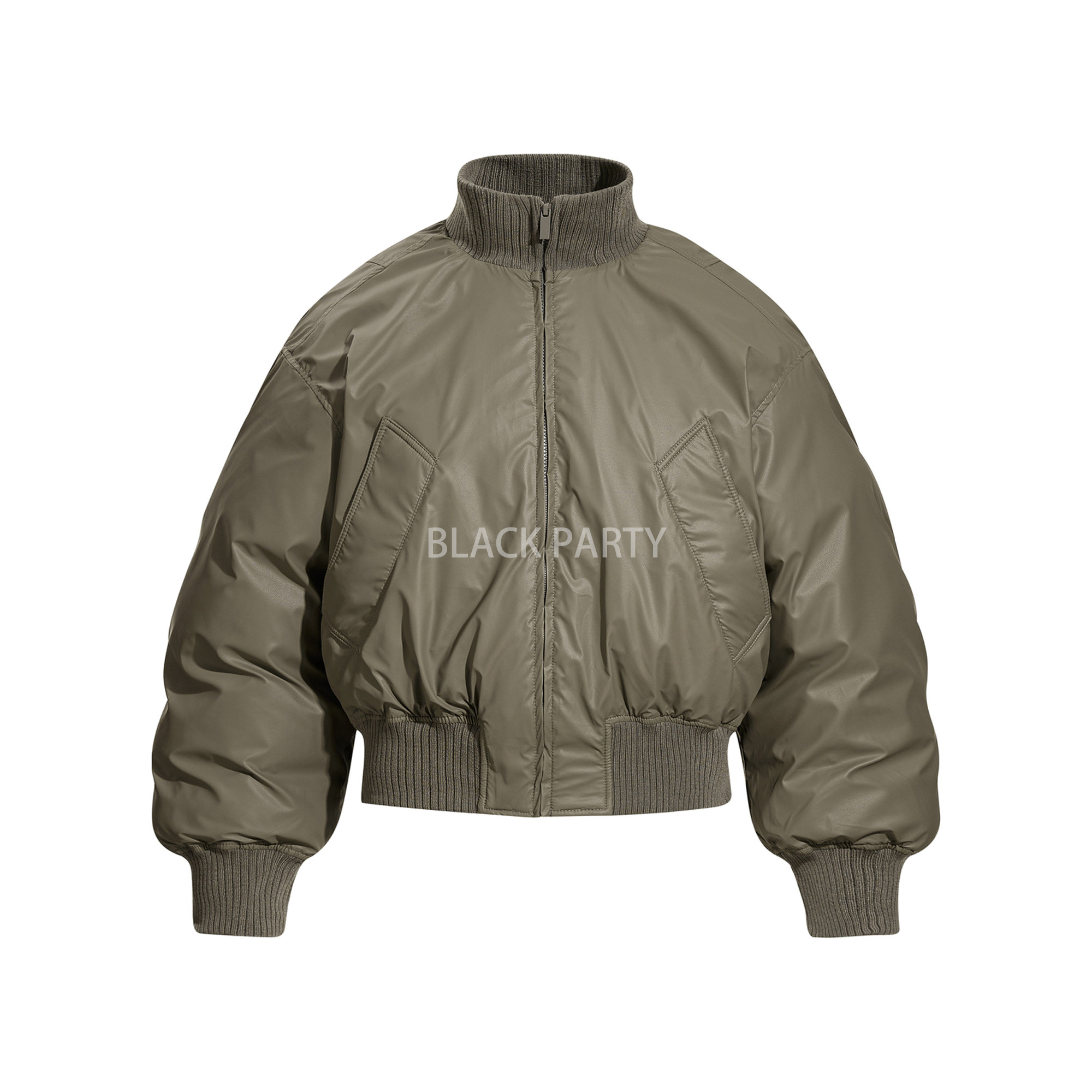 BLACKPARTY 美式复古cleanfit短款立领夹克男女宽松加厚棉服外套