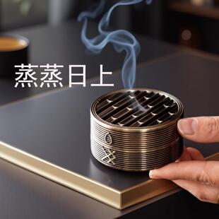 圆形环香炉香薰炉檀香沉香家用室内香氛扩散器轻奢高端金属创意