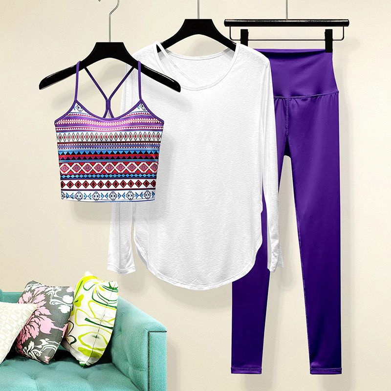 彩色瑜伽服套装女2024新款高级感秋冬时尚性感速干运动健身服吊带