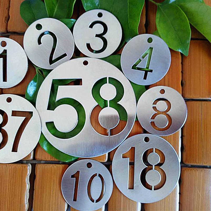 不锈钢镂空号码牌 定制数字牌 麻辣烫叫号金属标记编号电镀区分牌