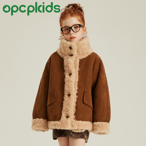 儿童机车服冬季新款女童夹克皮衣