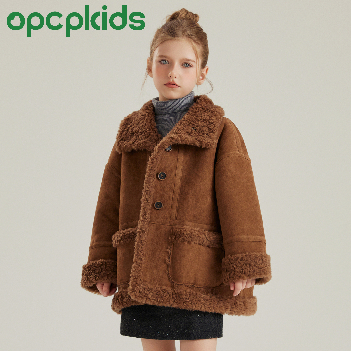 儿童羊羔毛外套冬季新款