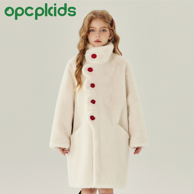 OPCP儿童皮草外套毛毛大衣