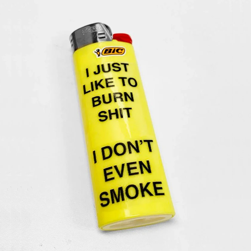 比克打火机bic正品防爆耐用文字印花滑轮砂轮式火石创意明火潮流