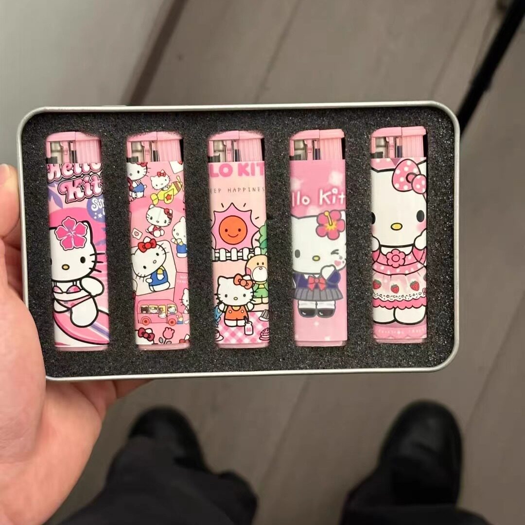 hellokitty粉色防风打火机送女生礼物耐用高颜值2026新款火机可爱