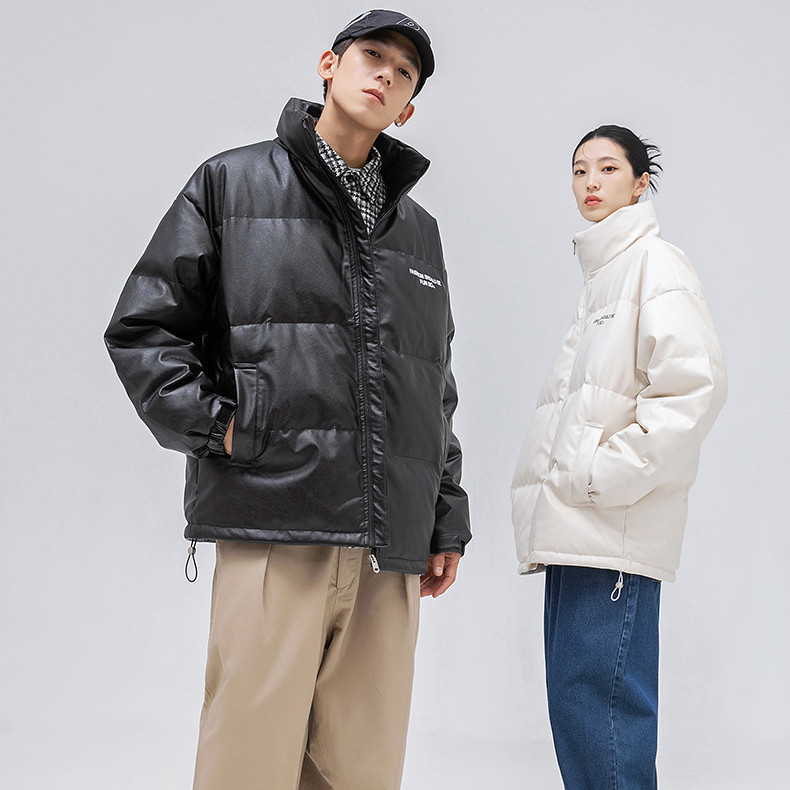 冬季PU皮羽绒服男6641