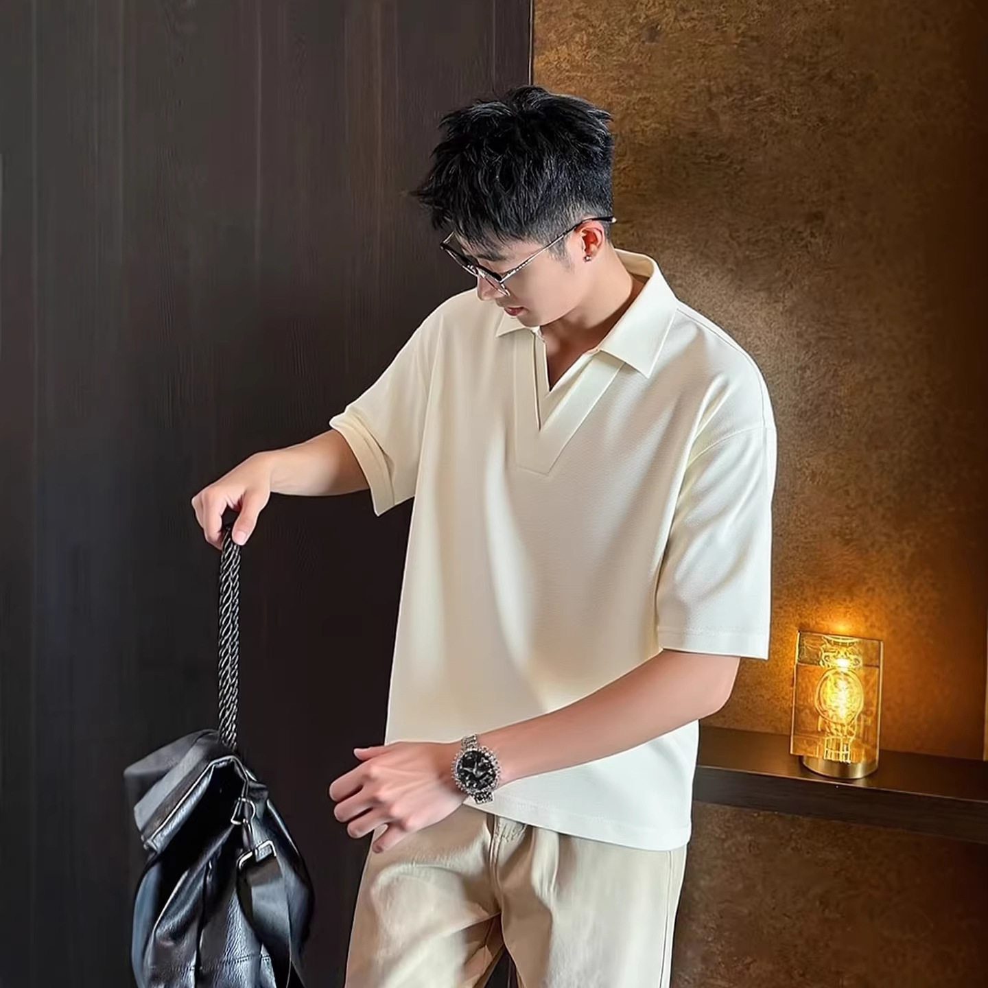 夏季凉感双V领POLO衫4