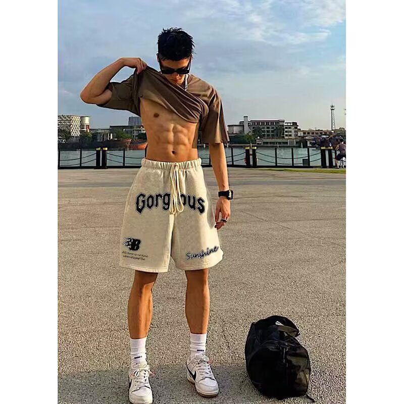 美式潮牌男士夏季五分裤
