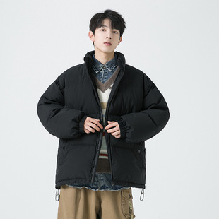 山系运动冬季新国标90白鸭绒羽绒服外套男款宽松简约百搭立领男装