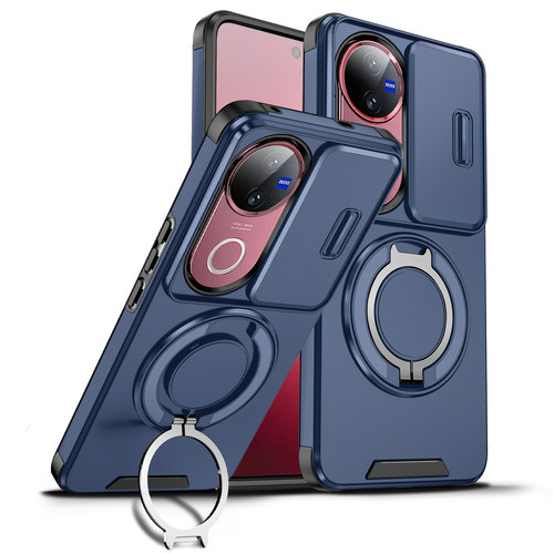 高级滑盖镜头适用vivo V60/V50手机壳360旋转指环扣V50lite全包支架一体摄像头推拉窗V40pro新款防摔保护套