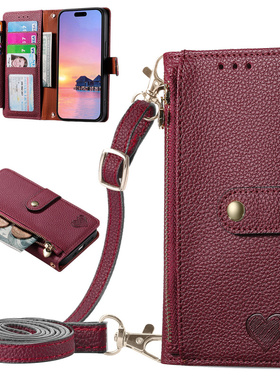 适用红米Note15/14/13/12Turbo/12Pro手机壳12C/11e/11t/10A/9防摔翻盖皮套8女新款+斜跨零钱包小米Turbo4