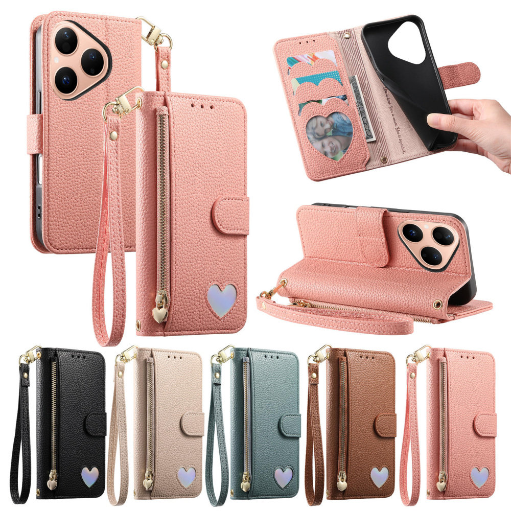 适用华为mate80手机壳70Air带挂绳翻盖防摔全包保护套Nova15插卡max斜挎钱包Pura80ultra皮套+背带新款